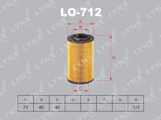 LYNXauto LO-712 - Маслен филтър vvparts.bg