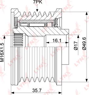 LYNXauto PA-1059 - Ремъчна шайба, генератор vvparts.bg