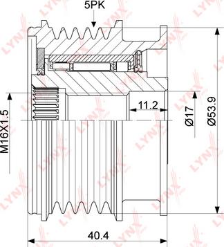 LYNXauto PA-1087 - Ремъчна шайба, генератор vvparts.bg