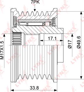 LYNXauto PA-1105 - Ремъчна шайба, генератор vvparts.bg