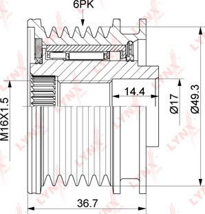LYNXauto PA-1125 - Ремъчна шайба, генератор vvparts.bg