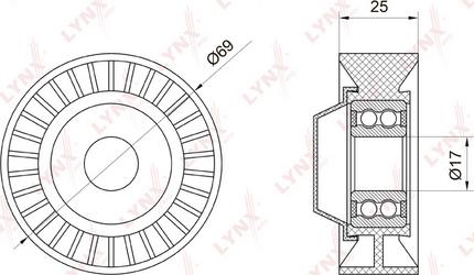 LYNXauto PB-5007 - Паразитна / водеща ролка, пистов ремък vvparts.bg