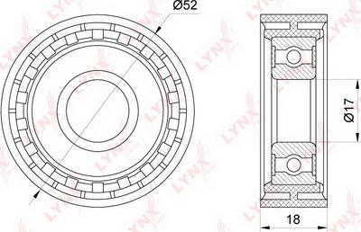 LYNXauto PB-5157 - Паразитна / водеща ролка, пистов ремък vvparts.bg