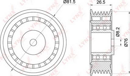 LYNXauto PB-5363 - Паразитна / водеща ролка, пистов ремък vvparts.bg