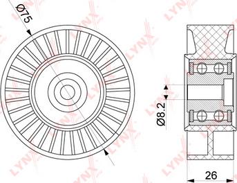 LYNXauto PB-5280 - Паразитна / водеща ролка, пистов ремък vvparts.bg