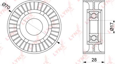 LYNXauto PB-5228 - Паразитна / водеща ролка, пистов ремък vvparts.bg