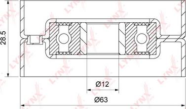 LYNXauto PB-3062 - Паразитна / водеща ролка, зъбен ремък vvparts.bg