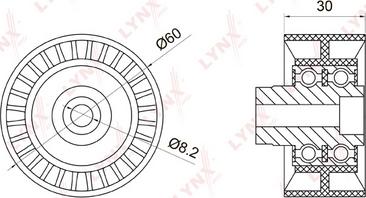 LYNXauto PB-3007 - Паразитна / водеща ролка, зъбен ремък vvparts.bg