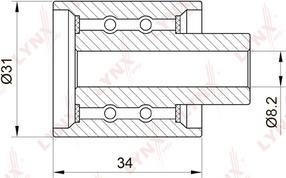 LYNXauto PB-3031 - Паразитна / водеща ролка, зъбен ремък vvparts.bg