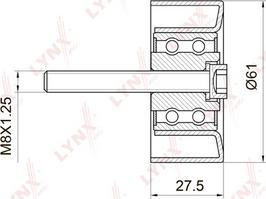 LYNXauto PB-3027 - Паразитна / водеща ролка, зъбен ремък vvparts.bg