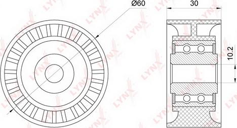 LYNXauto PB-3108 - Паразитна / водеща ролка, зъбен ремък vvparts.bg