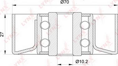 LYNXauto PB-7096 - Паразитна / водеща ролка, пистов ремък vvparts.bg