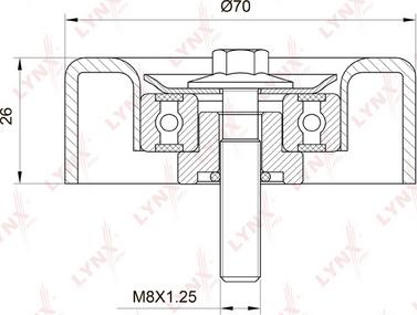 LYNXauto PB-7009 - Паразитна / водеща ролка, пистов ремък vvparts.bg