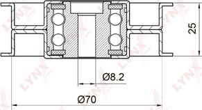 LYNXauto PB-7019 - Паразитна / водеща ролка, пистов ремък vvparts.bg