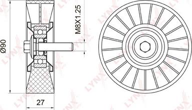 LYNXauto PB-7018 - Паразитна / водеща ролка, пистов ремък vvparts.bg