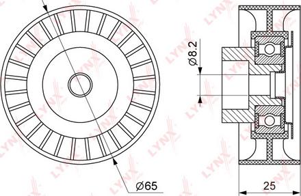 LYNXauto PB-7154 - Паразитна / водеща ролка, пистов ремък vvparts.bg