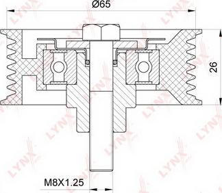 LYNXauto PB-7158 - Паразитна / водеща ролка, пистов ремък vvparts.bg