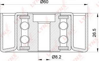 LYNXauto PB-7258 - Паразитна / водеща ролка, пистов ремък vvparts.bg