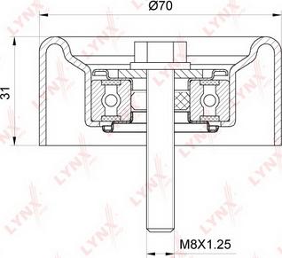 LYNXauto PB-7205 - Паразитна / водеща ролка, пистов ремък vvparts.bg