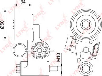 LYNXauto PT-1040 - Демпер (успокоител-ртепт.вибр.), зъбен ремък vvparts.bg