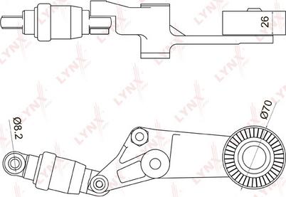 LYNXauto PT-3044 - Ремъчен обтегач, пистов ремък vvparts.bg