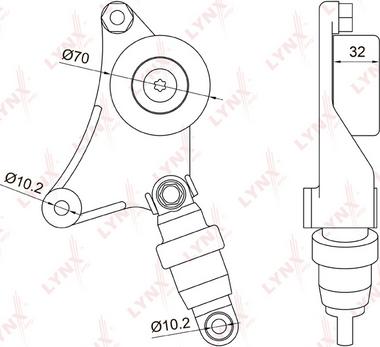 LYNXauto PT-3043 - Ремъчен обтегач, пистов ремък vvparts.bg