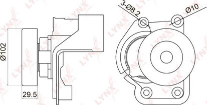 LYNXauto PT-3047 - Ремъчен обтегач, пистов ремък vvparts.bg