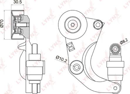 LYNXauto PT-3016 - Ремъчен обтегач, пистов ремък vvparts.bg