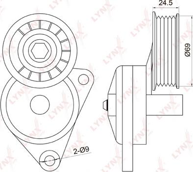 LYNXauto PT-3011 - Ремъчен обтегач, пистов ремък vvparts.bg