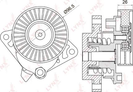 LYNXauto PT-3017 - Ремъчен обтегач, пистов ремък vvparts.bg