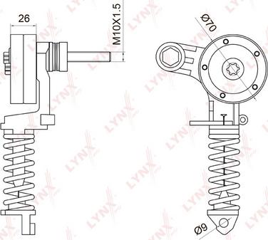 LYNXauto PT-3034 - Ремъчен обтегач, пистов ремък vvparts.bg