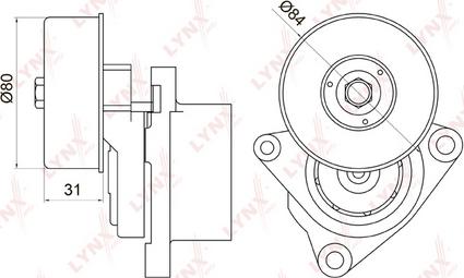 LYNXauto PT-3030 - Ремъчен обтегач, пистов ремък vvparts.bg