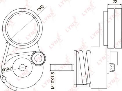 LYNXauto PT-3033 - Ремъчен обтегач, пистов ремък vvparts.bg