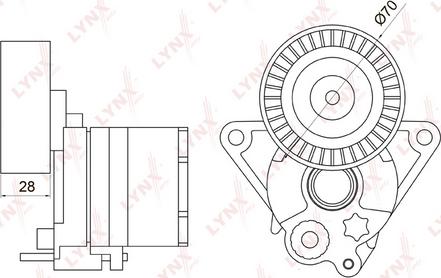 LYNXauto PT-3021 - Ремъчен обтегач, пистов ремък vvparts.bg