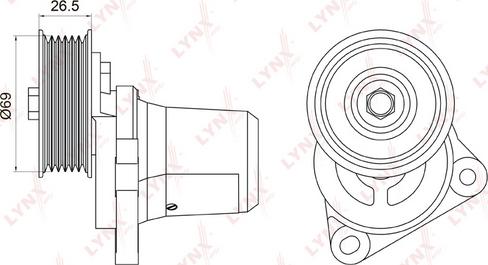 LYNXauto PT-3027 - Ремъчен обтегач, пистов ремък vvparts.bg