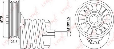 LYNXauto PT-3164 - Ремъчен обтегач, пистов ремък vvparts.bg