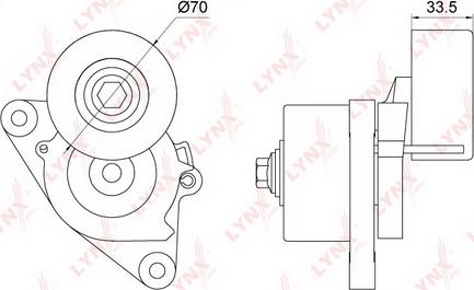 LYNXauto PT-3256 - Ремъчен обтегач, пистов ремък vvparts.bg