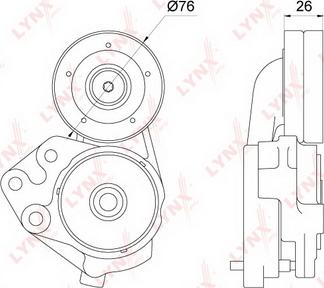 LYNXauto PT-3236 - Ремъчен обтегач, пистов ремък vvparts.bg