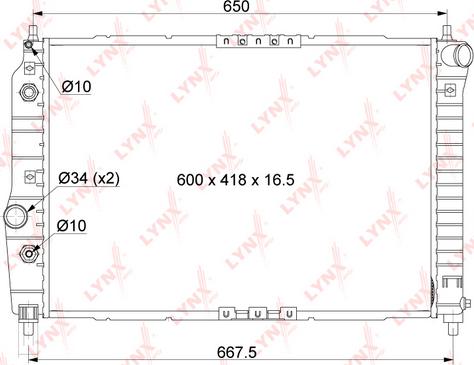 LYNXauto RB-1006 - Радиатор, охлаждане на двигателя vvparts.bg