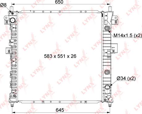 LYNXauto RB-1007 - Радиатор, охлаждане на двигателя vvparts.bg