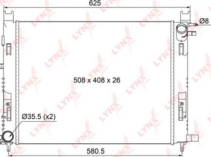 LYNXauto RB-1022 - Радиатор, охлаждане на двигателя vvparts.bg