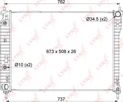 LYNXauto RB-1162 - Радиатор, охлаждане на двигателя vvparts.bg