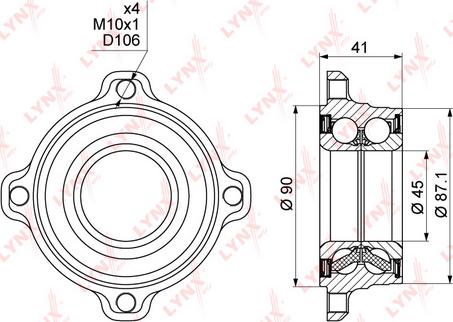 LYNXauto WB-1005 - Комплект колесен лагер vvparts.bg