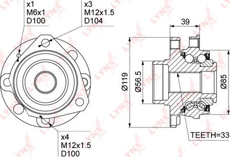 LYNXauto WH-1069 - Комплект колесен лагер vvparts.bg