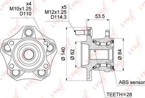 LYNXauto WH-1037 - Комплект колесен лагер vvparts.bg