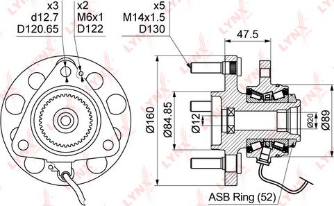 LYNXauto WH-1161 - Комплект колесен лагер vvparts.bg