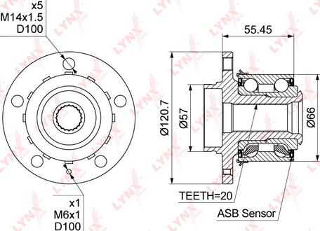 LYNXauto WH-1205 - Комплект колесен лагер vvparts.bg