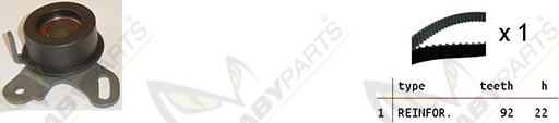 Mabyparts OBK010491 - Комплект ангренажен ремък vvparts.bg