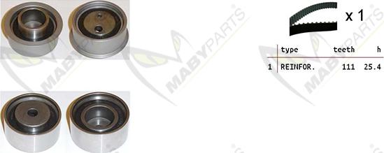 Mabyparts OBK010446 - Комплект ангренажен ремък vvparts.bg