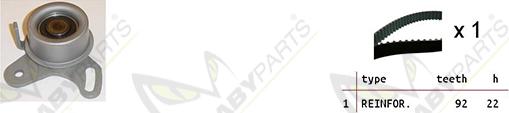 Mabyparts OBK010440 - Комплект ангренажен ремък vvparts.bg